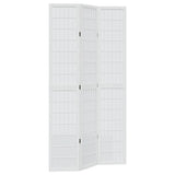 Room Divider 3 Panels White Solid Wood Paulownia 358784