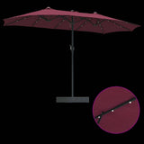Garden Parasol Bordeaux Red 385 x 209 x 244 cm Polyester 42003287