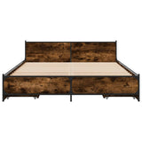 ZNTS Bed Frame with Drawers Smoked Oak 120x200 cm Engineered Wood 3279939