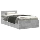 Bed Frame with Headboard without Mattress Concrete Grey 90x200 cm 3295586