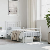 Bed Frame White Powder-coated steel Single Durable Bed Frame 353597