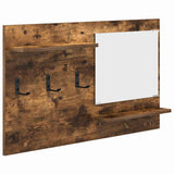 Wall-Mounted Coat Rack with Shelf Smoked Oak 90 x 10 x 50 cm 874519