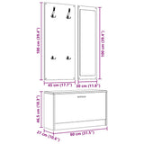 3-in-1 Shoe Cabinet Set Sonoma Oak Engineered Wood 342572