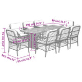 9 Piece Garden Dining Set with Cushions Grey Poly Rattan 3212081
