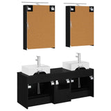 Bathroom Furniture Set 5 pcs Black Oak 3406792