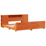 Bed Frame without Mattress Wax Brown 200x200 cm Solid Wood Pine 3323640