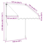 Manual Retractable Awning with LED 150 cm Orange and Brown 145877