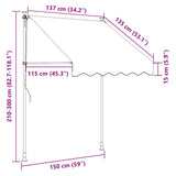 143687 Manual Retractable Awning 150 cm Anthracite