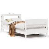 Bed Frame without Mattress White 90x200 cm Solid Wood Pine 3306196