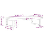 ZNTS Basin Shelf Wall Mounted Steel and Solid Wood Beech 3302352