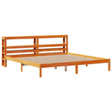 Bed Frame with Headboard without Mattress Wax Brown 180x200 cm 3305743