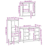 ZNTS 3 Piece Bathroom Furniture Set Brown Oak Engineered Wood 3301064