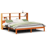 Bookcase Bed without Mattress Wax Brown 180x200 cm Super King Solid Wood Pine 3322583