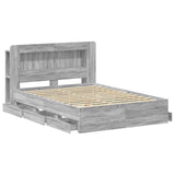 Bed Frame with Storage Grey Sonoma 160 x 200 cm Engineered Wood 3434060