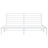 Metal Bed Frame without Mattress with Headboard White 193x203cm 352374