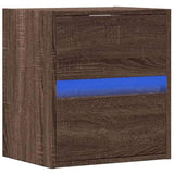 TV Wall Cabinet with LED Lights Brown Oak 41x31x45 cm 852283