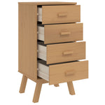 ZNTS Bedside Cabinet OLDEN Brown Solid Wood Pine 358585