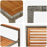 Garden Dining Set 5 pcs Grey Poly Rattan 3365437