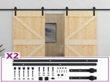 Sliding Door 2 pcs 80 x 210 cm Solid Pine Wood 3444875