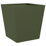 ZNTS Garden Planter Olive Green 40x40x40 cm Steel 851058