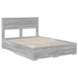 Bed Frame with Drawer Grey Sonoma 140 x 200 cm Engineered Wood 3409992