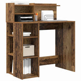 Desk with Shelf Old Wood 90 x 48 x 101.5 cm Engineered Wood 869528