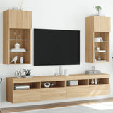 TV Cabinets with LED Lights 2 pcs Sonoma Oak 40.5x30x90 cm 837048