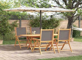 Garden Dining Set Folding 5 pcs Anthracite Solid Acacia Wood 3375744