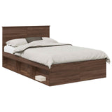 Bed Frame with Headboard Brown Oak 120 x 190 cm Engineered wood 3407901