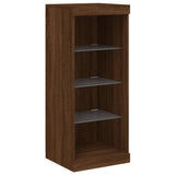 Sideboard with LED Lights Brown Oak 41x37x100 cm 836734