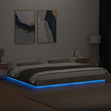 Bed Frame with LED Lights without Mattress Concrete Grey 200x200cm 3281073