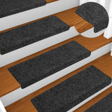 Stair Mats Self-adhesive 20 pcs 65x21x4 cm Dark Grey Rectangular Edge 3365716