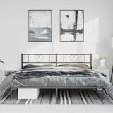 Metal Bed Frame without Mattress with Headboard Black 183x213cm 355468