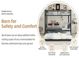 Black-layer wrought iron high and low bed with pull-out bed, reinforced metal bed frame for W3987P434161