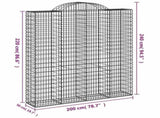 Arched Gabion Baskets 11 pcs 200x50x220/240 cm Galvanised Iron 3146455