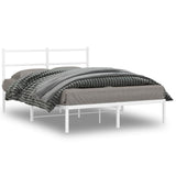 Metal Bed Frame without Mattress with Headboard White 135x190cm 355413