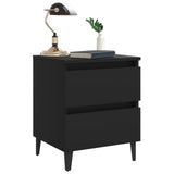 Bed Cabinets 2 pcs Black 40x35x50 cm Engineered Wood 805872