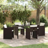 Garden Dining Set 5 pcs Brown Poly Rattan 3380698