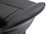 Swivel Recliner Chair with Footstool, PU Leather Armchair and Ottoman with High Back and Round Base T3398P328123