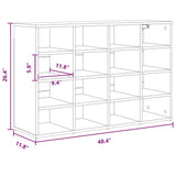Shoe Cabinet Concrete grey 103 x 30 x 67 cm Engineered wood 808733
