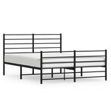 Metal Bed Frame without Mattress with Footboard Black 120x190cm 352334
