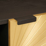 TV Cabinet Black and Gold 105 x 33 x 46 cm Engineered wood 4017828