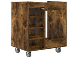 Golf Cabinet with Wheel Plain Smoked Oak 65 x 45 x 98 cm 899451