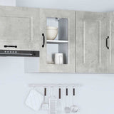 Kitchen Wall Cabinet with Glass Door Kalmar Concrete Grey Engineered Wood 853531