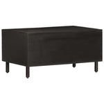 ZNTS Coffee Table Black 80x50x40 cm Solid Wood Mango 356824