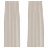 Voile Curtain with Curtains 2 pcs Sand 260 x 140 cm Polyester 4108021