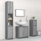 4 Piece Bathroom Furniture Set Grey Sonoma Engineered Wood 3143929