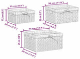 Storage Baskets 3 pcs Natural 35 x 30 x 25 cm Water hyacinth 42020144