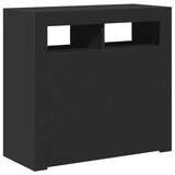 Sideboard with LED Lights Black 80x35x75 cm 804329
