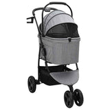 Folding Pet Stroller Adjustable Grey 78 x 54 x 101 cm Polyester 42012441
